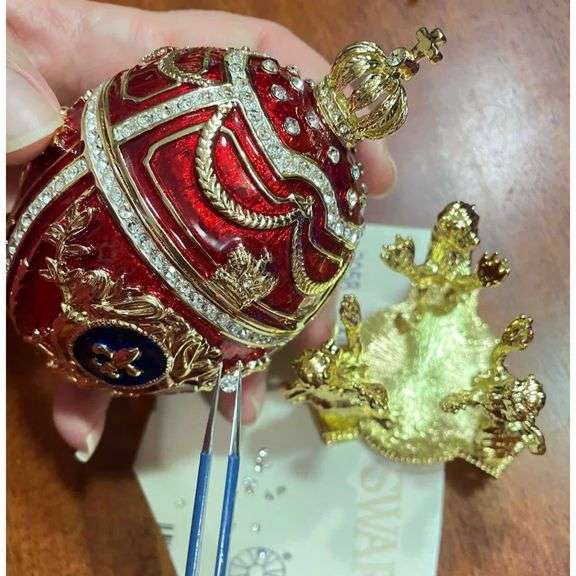 Red Fabergé 24K Gold Embellished with Swarovski Crystals