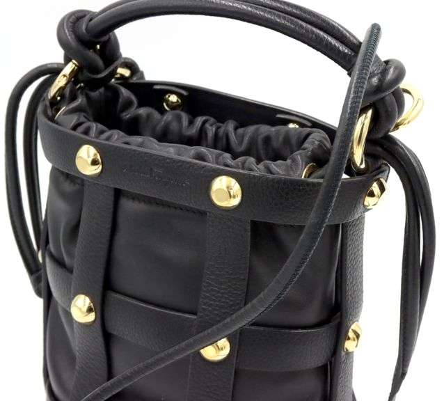 Ferragamo black leather Cage bucket