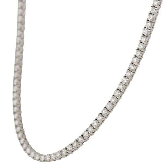 New 11.20ctw Round Diamond Tennis Necklace in 14K