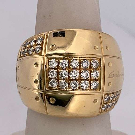 CERTIFIED 'salvini' 18K YELLOW GOLD DIAMOND BAND / RING