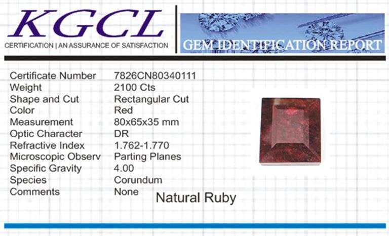 Magnificent Certified Museum Size 2100 Ct Natural Red Ruby Solitaire