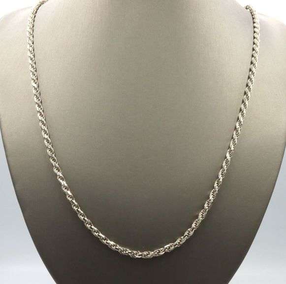 925 Sterling silver rope chain necklace