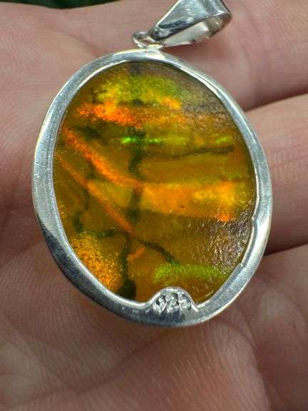 Sterling Silver 925 One of a Kind Dichroic Glass Pendant