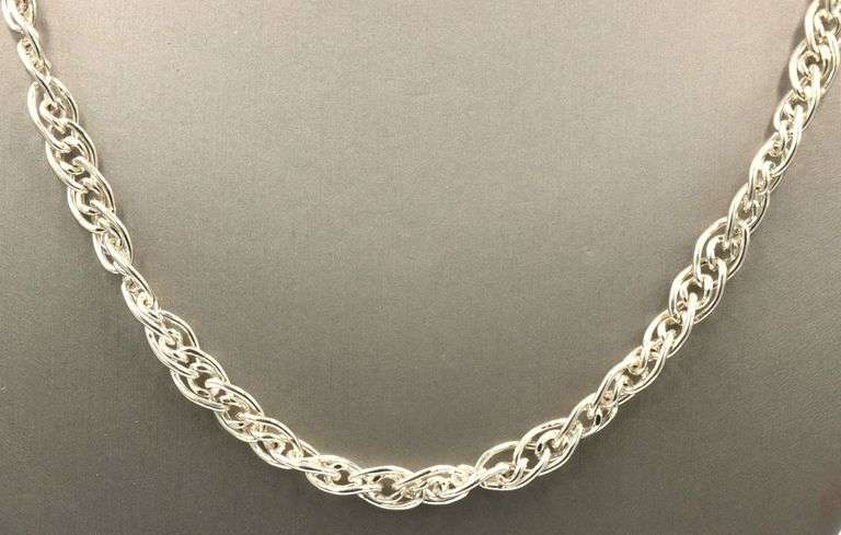 925 Sterling silver fancy link chain necklace