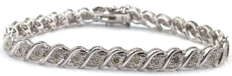 925 Sterling silver cubic zirconia tennis bracelet
