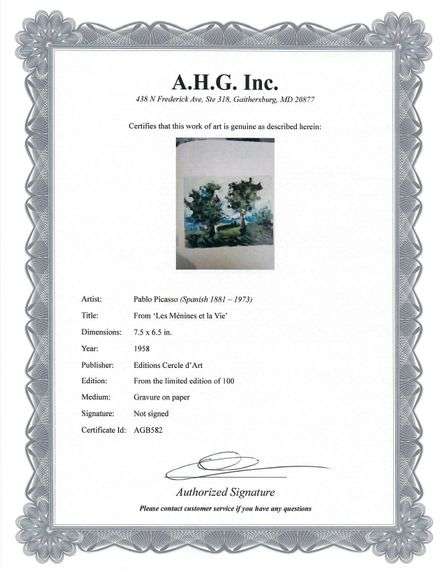 A remarkable Deluxe Edition of Les Ménines et la Vie by Pablo Picasso, published in Paris by Cercle