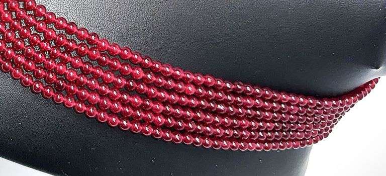 Beautiful Mined From The Earth 6 Strand 369 Cttw Natural Ruby  Necklace