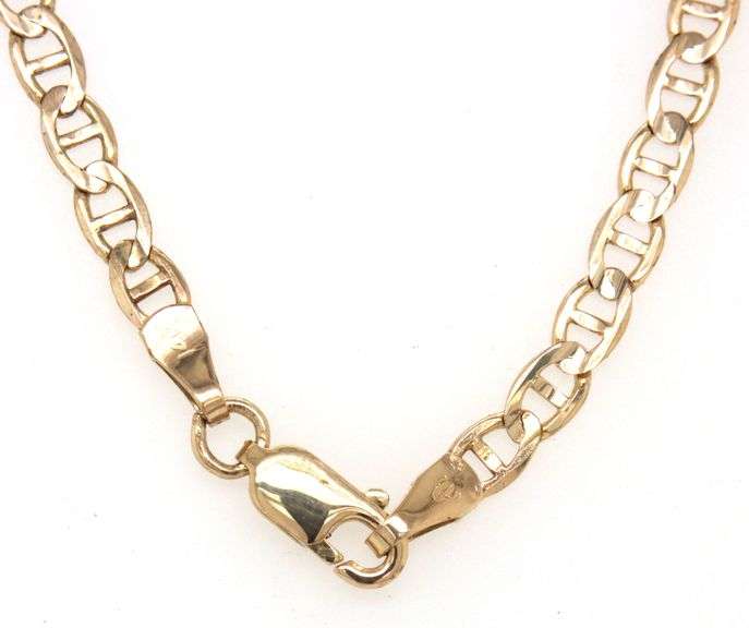 14kt Yellow gold Marine link chain necklace