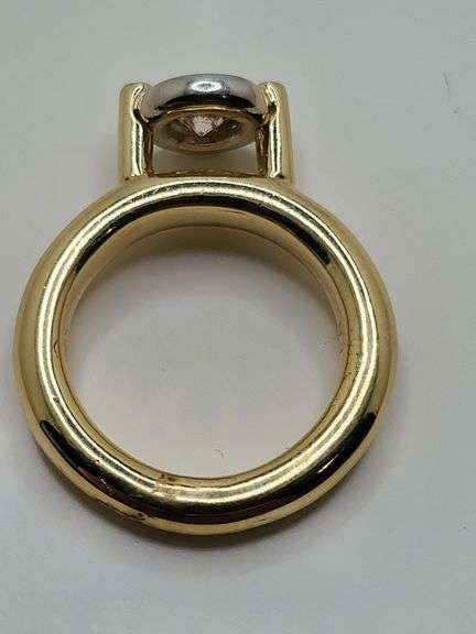 Art Deco 14KT Two Tone Gold and Diamond Ring