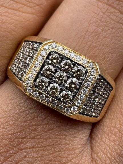 14K Yellow Gold Chocolate Diamonds of 1.20 ct