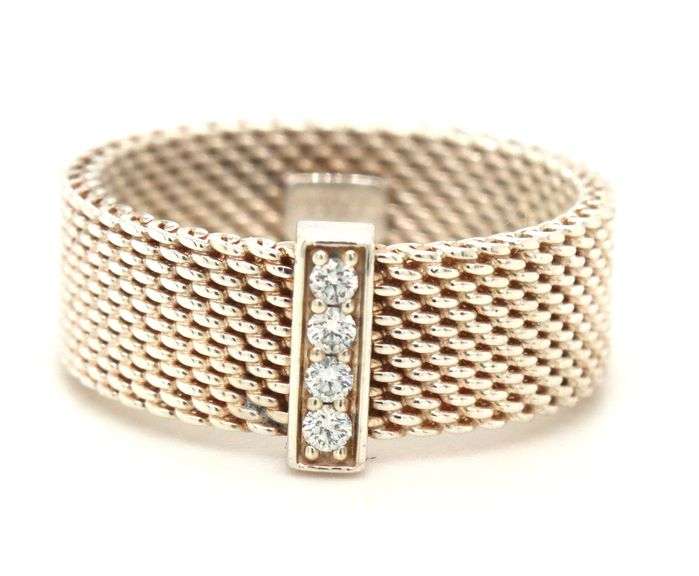 Tiffany & Co diamond somerset ring in 925 sterling silver