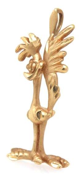 Fun 14K YG Roadrunner Pendant