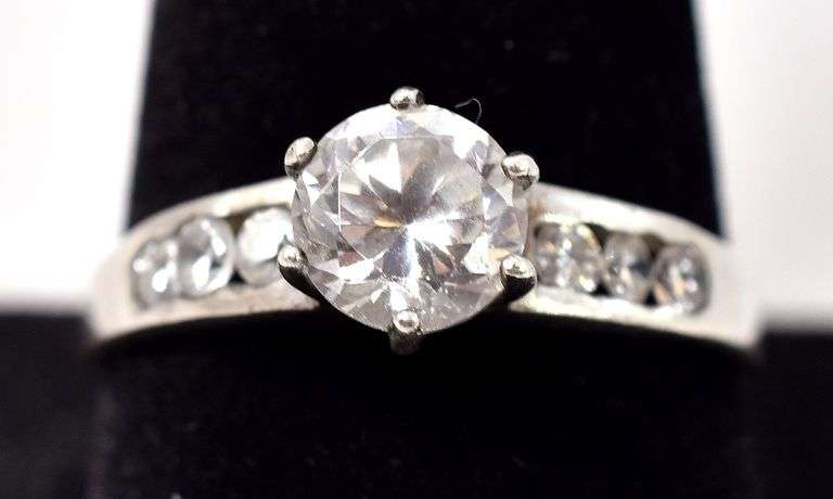 CZ Gemstone Ring in Sterling Silver