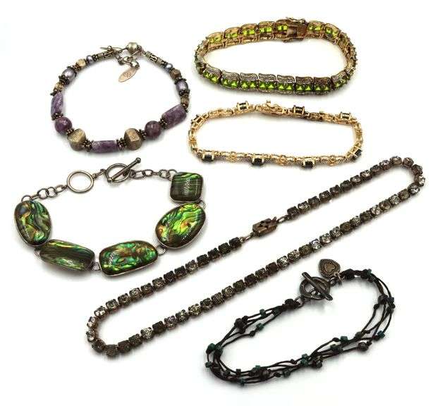 Group lot of 6 Vintage 925 sterling silver bracelets