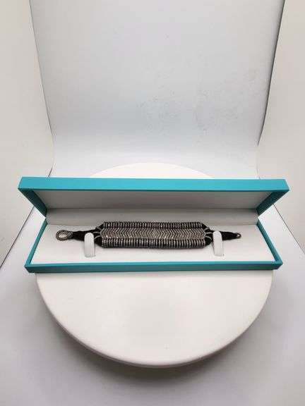 New! +10 ctw all natural diamond  weaved on fabric bracelet