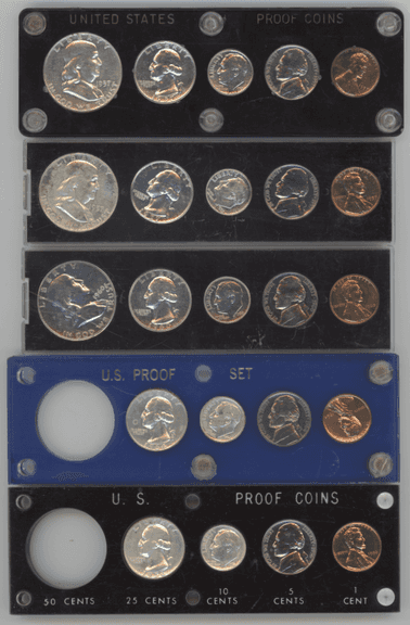 3 Full Proof Sets and 2 partial Proof Sets in Capital holders