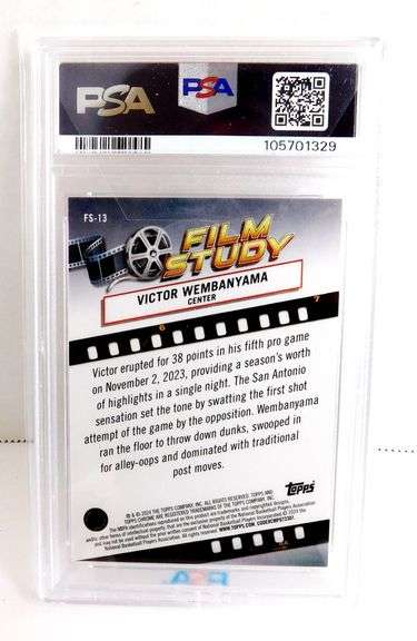 Victor Wembanyama Chrome Film Study Basketball Card, Mint 9