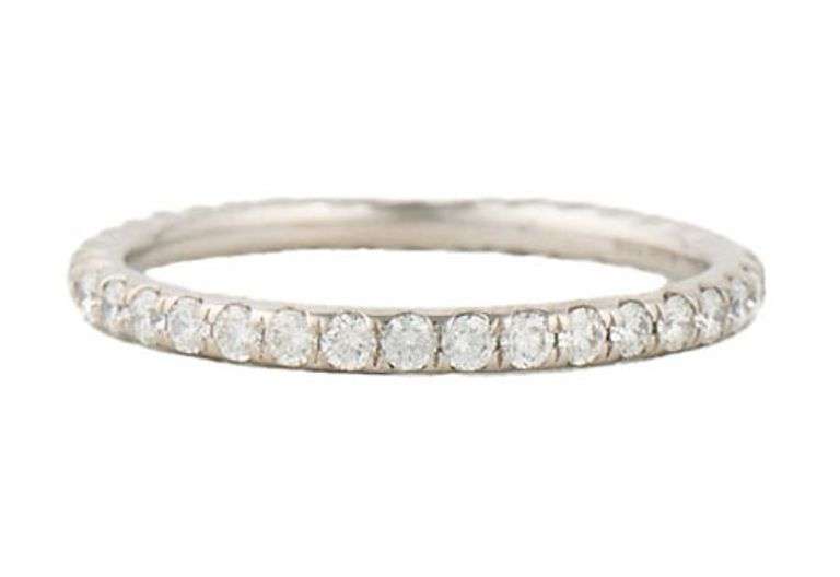 David Yurman 0.32ctw Pave Diamond Cable Stack Band Ring in 18K