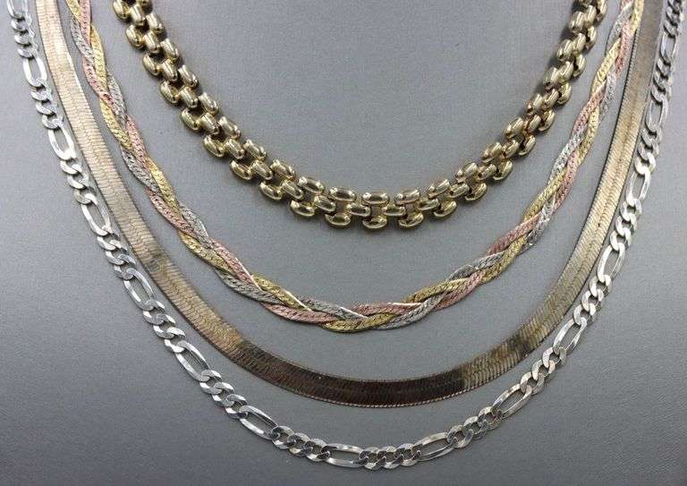 Group lot of 5 Vintage 925 sterling silver necklaces