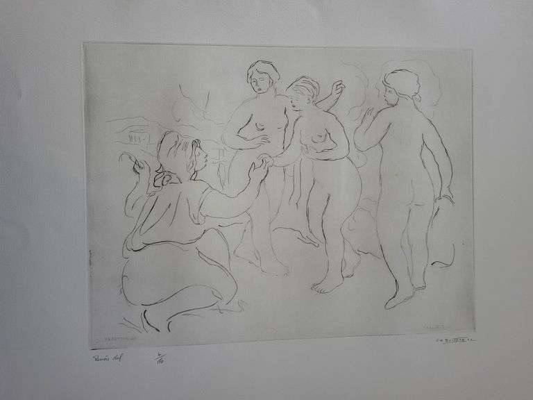 Investment! Very collectable remarkable limited edition Pierre-Auguste Renoir signed in the stone.