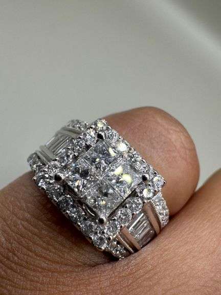14K White Gold Princess Cut Diamond Ring
