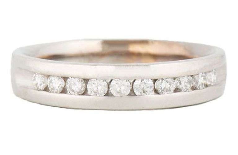 Gents 0.40ctw Round Diamond Channel Set Band Ring in 14K
