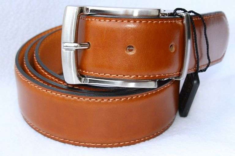Classy Full Grain Leather Belt, Made In Italy