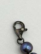 925 Sterling Silver Ross Simons Iridescent Gray And pinK Pearl With Rhinestone Accent Necklace