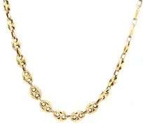 14kt Yellow gold Puff Gucci link chain necklace
