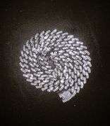 Huge 83.2 Gram 14 Kt White Gold Plated Miami Cuban Link Necklace