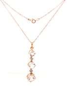 10kt Rose gold 3.50ctw Morganite and diamond pendant on chain
