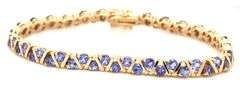 Exceptionally Nice 14K YG Tanzanite Bracelet