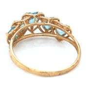 10kt Yellow gold blue topaz heart shaped ring