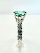 14 Kt White Gold 2.5 Ct Emerald Green Fire Moissanite Ring