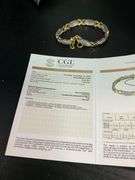 CERTIFIED 14K YELLOW AND WHITE GOLD DIAMOND BRACELET