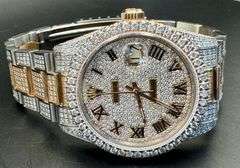 New Custom Iced Out Two-tone Bustdown Rolex Datejust 36mm