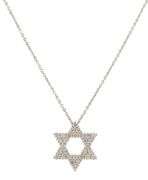 New 0.76ctw Diamond Star of David Pendant Necklace in 14K