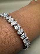 14K White Gold Oval Cut Lab Diamond Bracelet Of 17.31 Ct