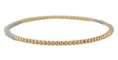 New 0.40ctw Round Diamond Beaded Two Tone Flex Bangle Bracelet in 14K