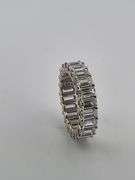CERTIFIED BRAND NEW 14K WHITE GOLD DIAMOND ETERNITY BAND. 7.50 CARATS OF DIAMONDS