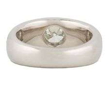 0.50ct Round Diamond Bezel Set Solitaire Band Ring in Platinum