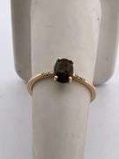 Certified 14k Yellow Gold Opal and Diamond Ring.