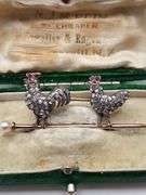 Whimsical Diamond Rooster Pin