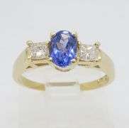 Tanzanite & Diamond Three Stone Ring