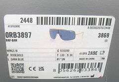 NEW, RAY BAN WINGS III SUNGLASSES WITH ROSE GOLD FRAME AND BLUE LENS