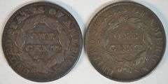 Scarcer 1827 & sharp 1828 Coronet Large Cents