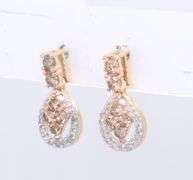 10kt Yellow Gold Chocolate and Diamond Dangle Earrings