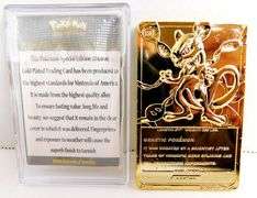 Pokémon 1999 MEWTWO Gold Plated Trade Card/COA