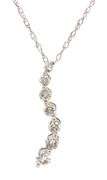 10kt White gold 0.35ctw diamond Journey pendant on chain