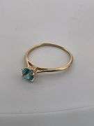 CERTIFED BRAND NEW 14K YELLOW GOLD RING WITH NATURAL BLUE TOPAZ
